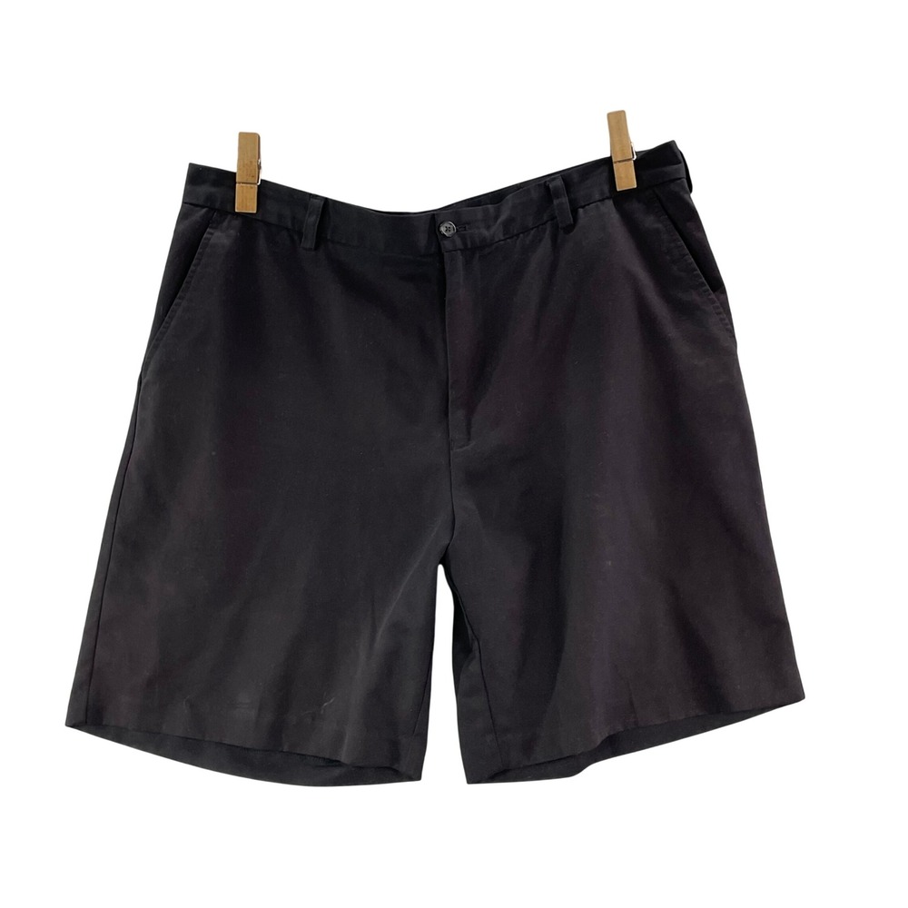 IZOD Golf Shorts Mens 38 Black Performance Flat Front Athletic‎ 4565034 Y47